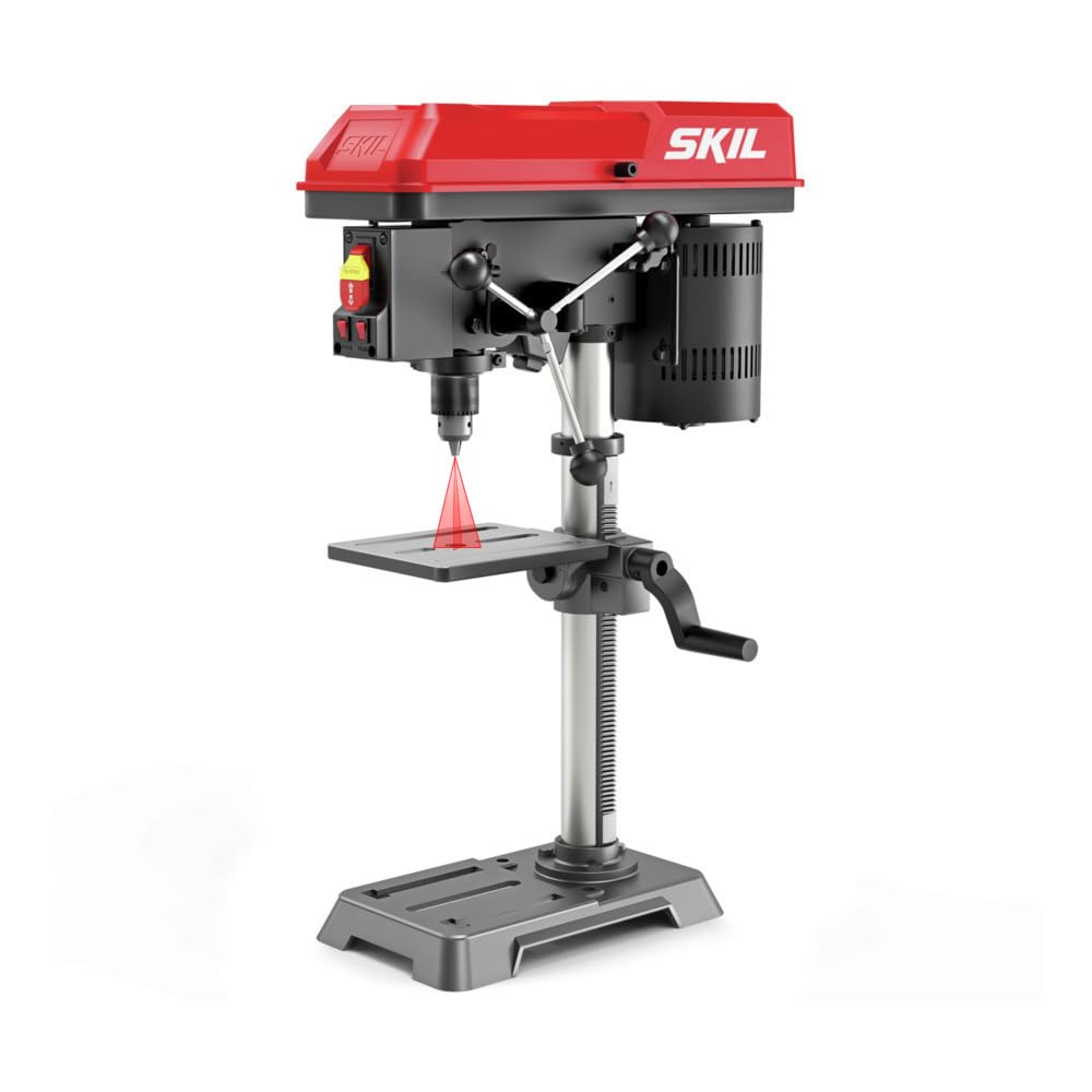 SKIL 6.2 Amp 10 In. 5-Speed Benchtop Drill Press with Laser Alignment & Work Light - DP9505-00 - WoodArtSupply