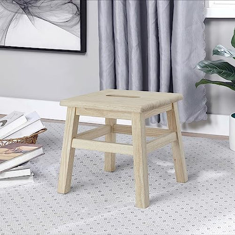eHemco Solid Hardwood Step Stool, 12.25 Inches, Unfinished, Set of 2 eHemco