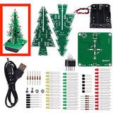 Colorful LED RGB LED Flashing Christmas Tree DIY Kits Electronics Colorful 3D Xmas Tree DIY Module Funny Kits PCB Board for Practice Learning ACEIRMC