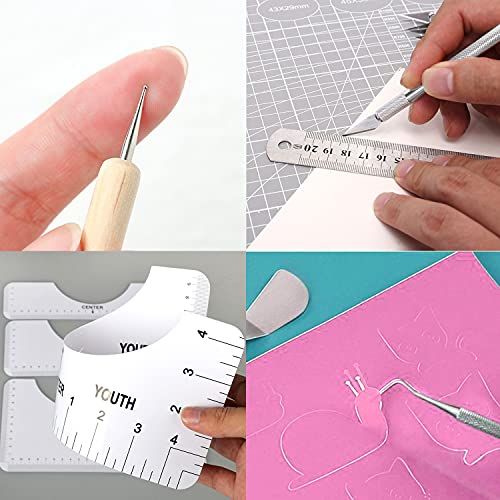 32Pack Vinyl Weeding Tools with T-Shirt Alignment Ruler Kit, Weeding Tools for Vinyl, Vinyl Weeding Tools Kit for Weeding Vinyl, DIY Christmas Gifts, Sanviatime