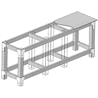 Eastwood 8 Pieces Steel Work Bench Brackets | 3/16 inch Heavy Gauge Steel Workbench Supports | DIY Heavy Duty Craft Table | Work Benches for Garage | - WoodArtSupply