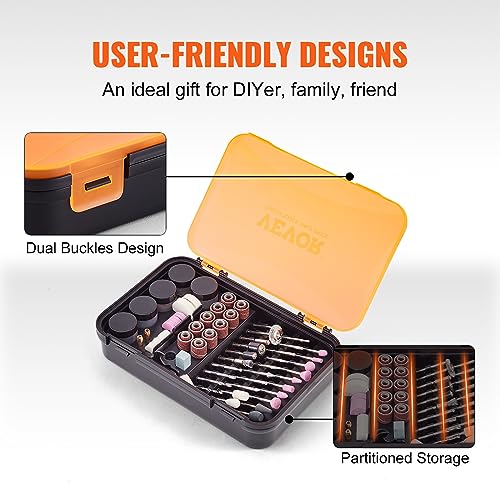 VEVOR 357PCS Rotary Tool Accessories Kit, 1/8" Diameter Shank Power Rotary Tool Accessories Set, Universal Fitment Electric Tool Accessories for VEVOR