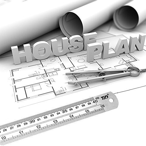 ZZTX Metal Ruler Stainless Steel Ruler Straight Edge Measuring Tool 6 Inch +12 Inch + 16 Inch 6 Pack Set - WoodArtSupply