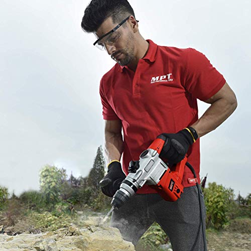 MPT 1 Inch SDS-plus 8.5 Amp Heavy Duty Rotary Hammer Drill,3 Functions, Include 3 Drill Bits, Grease, Chisel with Case - WoodArtSupply