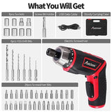 AVID POWER Electric Screwdriver Set Rechargeable 4V Cordless Screwdriver Kit with 44pcs Accessories, 5.65Nm Screw Gun, 5+1 Torque Setting, 2 Position AVID POWER