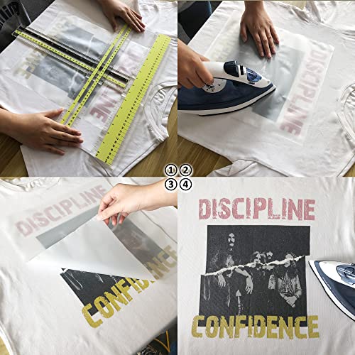 UPTTHOW T-Shirt Alignment Ruler Guide Tool to Center Designs Acrylic Transparent Movable T ruler Set for Heat Press Adult Kids Children Little Boys UPTTHOW