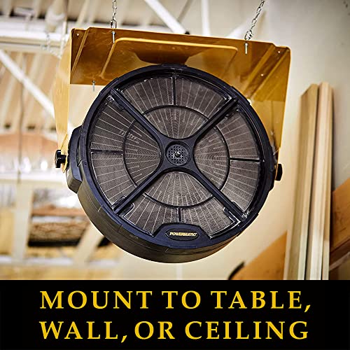 Powermatic PM1250 Electrostatic Air Filtration System, 0.1 Micron Filter, 754 CFM, 1Ph 120V (1791331), Yellow Powermatic