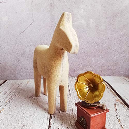 EXCEART Unfinished Wood Animal Ornament Blank Wood Horse Peg Doll Figure Cutout Table Statue Model Desktop Centerpiece for Kids DIY Painting Home EXCEART