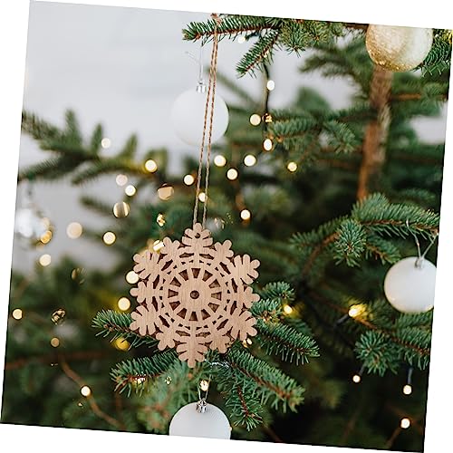 ABOOFAN 50 pcs Double Decorative Wood Chips Unfinished Wooden Embellishments DIY Wreath Pendant Xmas Wood Slices Christmas Decor Unfinished Cutouts ABOOFAN