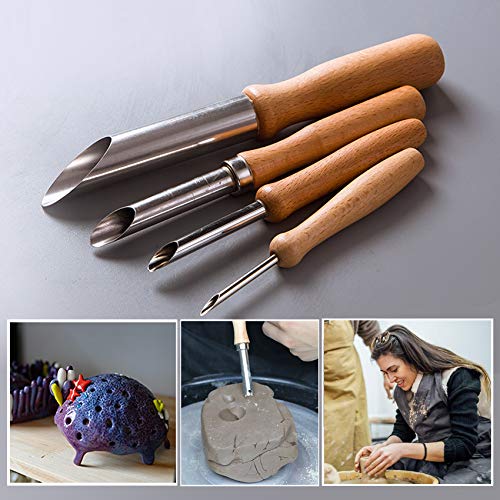 EuTengHao 61Pcs Ceramic Clay Tools Kit Pottery Tools Clay Sculpting Shapers Carving Tool Set Contains Most Essential Wooden Clay Tools for Potters EuTengHao