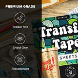 Clear Transfer Tape for Vinyl Adhesive and HTV Heat Transfer Paper Sheets for Cricut Transfer Tape for Vinyl Paper Transfer Tape 20 Pieces 12"x 12" HIPPIE CRAFTER