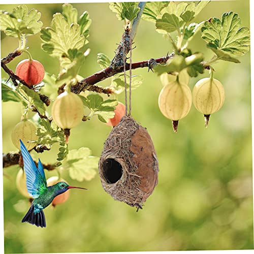 SUPVOX Straw Bird Nest Bird House Unfinished Birdhouses Bird Bed Gardening Birds Nest Large Bird Feeders Handmade Birds Woven Bird Hut Plant SUPVOX