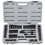STANLEY Mechanics Tool Set, SAE, 1/4 in. & 3/8 in Drive, 69 Piece, Black Chrome (92-824) Stanley