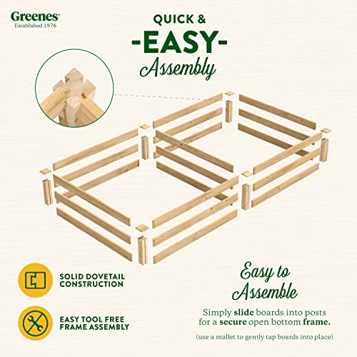 Greenes Fence Original Cedar Raised Garden Bed, 4' x 8' x 10.5" - Made in USA with North American Cedar Greenes Fence