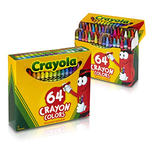 Crayola Crayons, Regular Size, 64 Count with Sharpener - WoodArtSupply