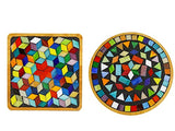 Lanyani 2 Sets of DIY Mosaic Craft Kits Mosaic Tiles Coaster Kit Make Your Own Mosaic Project Handmade Craft Set with Stained Glass Mosaic Tile Lanyani