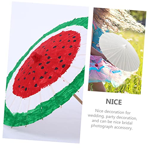 Abaodam 2pcs Wedding Paper Umbrella DIY Drawing Umbrella Paper Parasol Unfinished Umbrella White Paper Umbrellas Miniture Decoration DIY Supply Abaodam