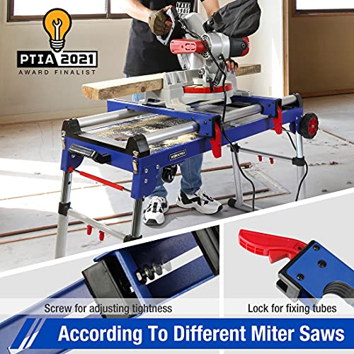 WORKPRO Miter Saw Stand, 5-in-1 Portable Workbench, Quick Folding Work Table with Detachable Miter Saw Stand & Height Adjustable Legs, WORKPRO