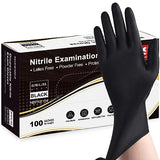 Schneider Nitrile Exam Gloves, Black, Large, Box of 100, Disposable Nitrile Gloves, Latex Free, Powder Free, Food Safe, Non-Sterile - for Medical, Schneider