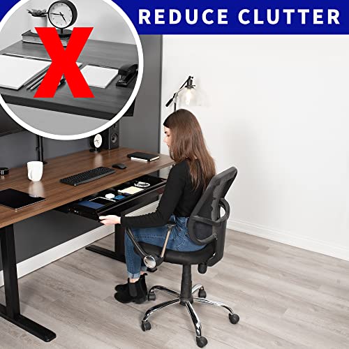 VIVO Extra Large 33 inch Under Desk Sliding Pull-out Drawer or Keyboard Tray for Office Desk, Oversized Storage for Sit Stand Workstation, Slim - WoodArtSupply