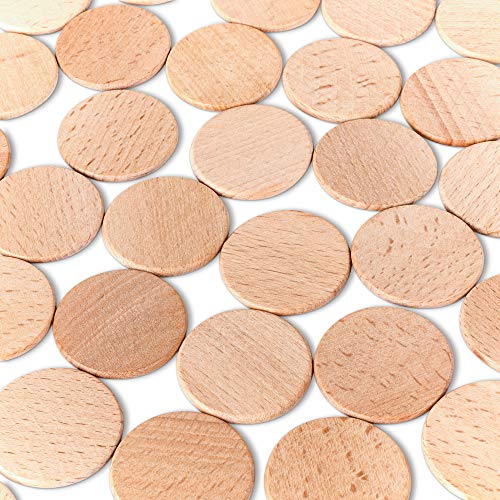 Round Unfinished 1.5" Wood Cutout Circles Chips for Arts & Crafts Projects, Board Game Pieces, Ornaments (100 Pieces) Super Z Outlet