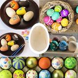 LNQ LUNIQI 10Pcs Unfinished Wooden Eggs 2.5 Inch Smooth Flat Bottom Unpainted Eggs Fake Wooden Eggs for Crafts, Easter Decorations and Gifts LNQ LUNIQI