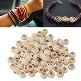 HERCHR 100Pcs Wooden Beads, Round Hole Unfinished Wood Beads for Crafts, Jewelry Making, DIY Crafting 20mm HERCHR