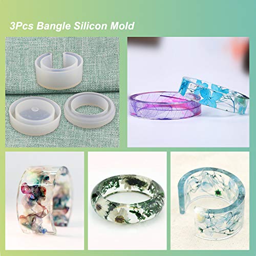 LET'S RESIN 30pcs Resin Jewelry Molds, Jewelry Molds for UV Resin, Resin Silicone Molds kit with Bracelet Molds,Pendant Molds,Ring Molds for Epoxy