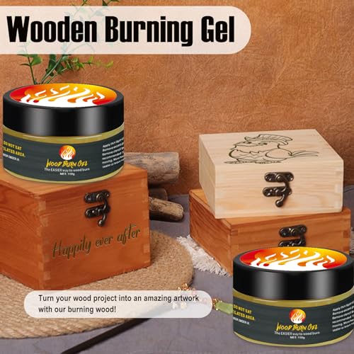 Teexpert Wood Burning Paste, 4OZ/125g Wood Burning Gel Non-Toxic Easy  Application for DIY Heat Sensitive Pyrography Wood Burning Marker for Wood  and