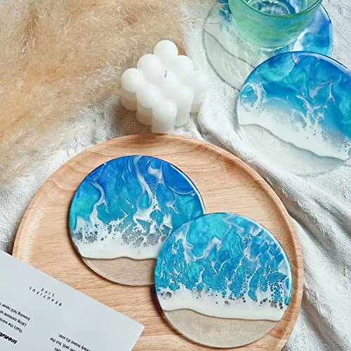4 PCS Thickened Coaster Resin Molds, Coaster Silicone Molds for Epoxy Resin, Coaster Molds for Resin Casting, Epoxy Resin Molds for DIY Resin Sjubaopen