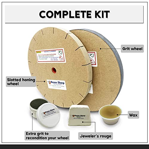 Razor Sharp Edgemaking System 8 Inch Deluxe Blade Sharpening Kit | For 6 Inch Bench Grinder | Made in the USA Razor Sharp Edgemaking System