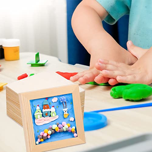 BILLIOTEAM 8 Pack Unfinished Square Wood Panels,4" x 4"/10cm x 10cm,Blank Wooden Canvas Cradled Painting Panel Boards for BILLIOTEAM