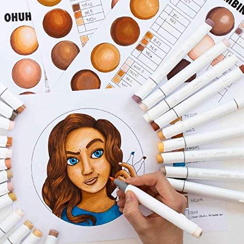 Ohuhu Skin-Tone Colors Alcohol Markers (24-Color) Ohuhu