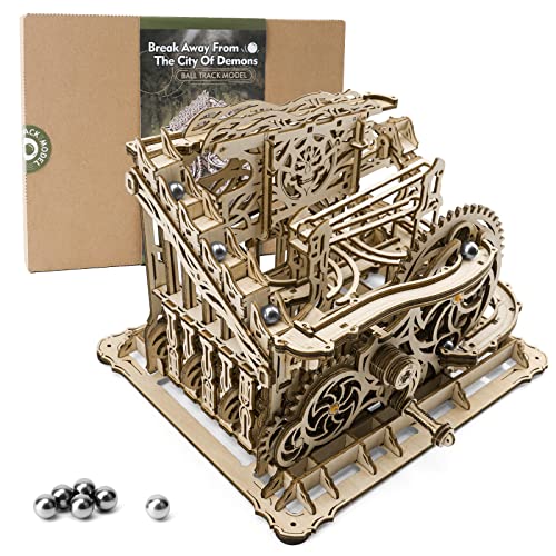 3D Wooden Puzzle Marble Run Kit by OWNONE 1 - DIY Building Set for Adults and Teens (334 Pcs) - WoodArtSupply