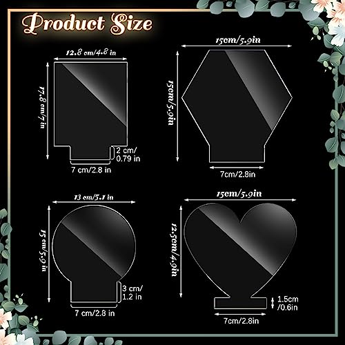 20 Pcs 2 mm Acrylic Blanks for Light Base Plastic Cast Clear Acrylic Sheet Square and Round Acrylic Panel Sign Blank with Double Sided Protective for Bucherry