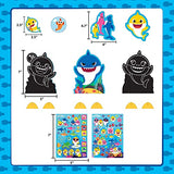 Baby Shark Ultimate Scratch ‘N Color Set by Horizon Group USA, 56 Scratch Art Activities, Including Stickers, 3D Shapes & More, Scratch Art for Kids Baby Shark