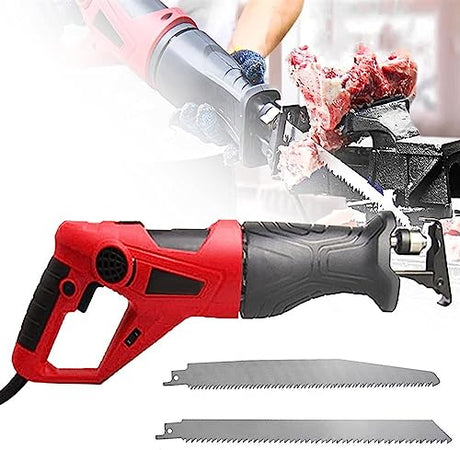 Bone Saw Machine, Electric Bone Saw Professional Butchers Saw Variable Speed Electric Corded Sabre Saw With Blades For Cutting Metal Wood Pork Beef SPUZZO