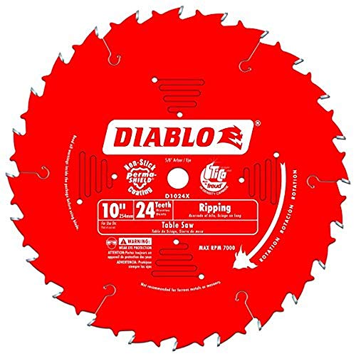 Freud D1024X Diablo 10" 24-Tooth ATB Ripping Saw Blade 5/8" Arbor - WoodArtSupply