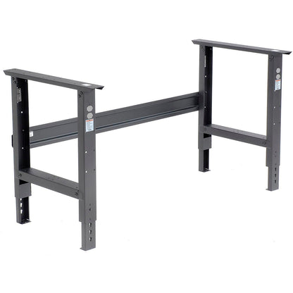 Global Industrial Adjustable Height Workbench C-Channel Leg, 60" W x 30" D, 1-3/4" Steel Square Edge, Black - WoodArtSupply