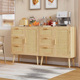 Iwell Rattan Storage Cabinet with 3 Drawers and Adjustable Shelf - Versatile Accent Piece for Home Interiors Iwell