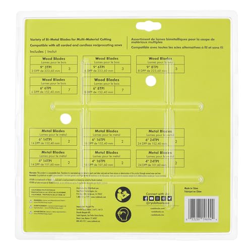 RYOBI 35 PC. Reciprocating Saw Blade Set - WoodArtSupply