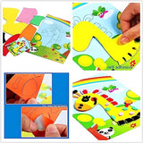 motoeye 20pcs 3D EVA Foam Sticker Puzzle Game DIY Cartoon Animal Learning Education Toys for Toddler Kids Art Craft Kits (kidslove A) motoeye
