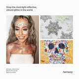 Hemway Polyurethane & Epoxy Resin Glitter 100g / 3.5oz Metallic Crystal Flake Additive for Flooring Jewelry Tumblers Glass Pigment - Chunky (1/40" Hemway