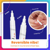 Chalkola 6 White Liquid Chalk Markers - White Dry Erase Liquid Chalk Pens for Chalkboard Signs, Blackboard, Car Window, Glass, Bistro | Variety pack Chalkola