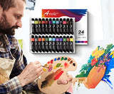 AROIC Acrylic Paint Set 24 Colors 10ml, The Best Gift for Acrylic Painting Beginners, Children, Adults and Art Lovers AROIC