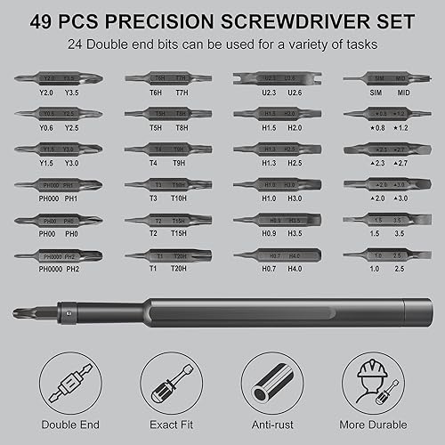 SHARDEN Precision Screwdriver Set 49 in 1 Small Screwdriver Set Magnetic Screwdriver Kit Electronic Repair Tool kit for Laptop, iPhone, Computer, - WoodArtSupply