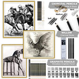 KALOUR 54-Pack Sketch Drawing Pencils Kit with Sketchbook,Include Graphite,Charcoal Pencils and Artists Tools,Pro Art Drawing Supplies for Adults KALOUR