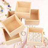 GNIEMCKIN 20 Pack 4 x 4 Inch Wooden Box, Unfinished Small Square Wooden Box, Rustic Wooden Box, Organizer Storage wood Box for DIY Crafts, GNIEMCKIN
