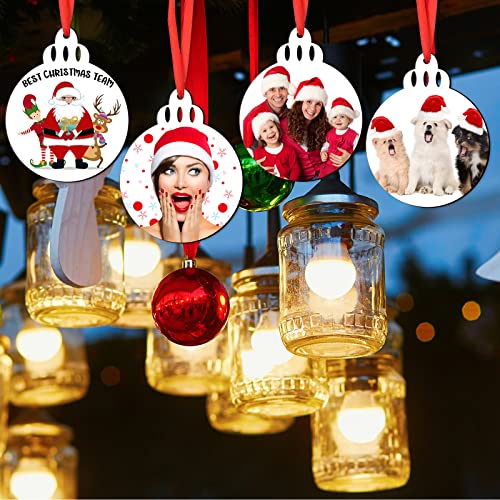 30 Pieces Sublimation Ornament Blank Sublimation Double Sided Blanks Christmas Ornament Blank Personalized Sublimation Blank Pendants DIY Sublimation Blulu