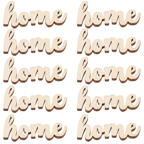 Amosfun 15pcs Unfinished Wooden Letters Sign Home Wood Cutout Sign Tabletop Decor Sign for Painting DIY Crafts Decorations Amosfun
